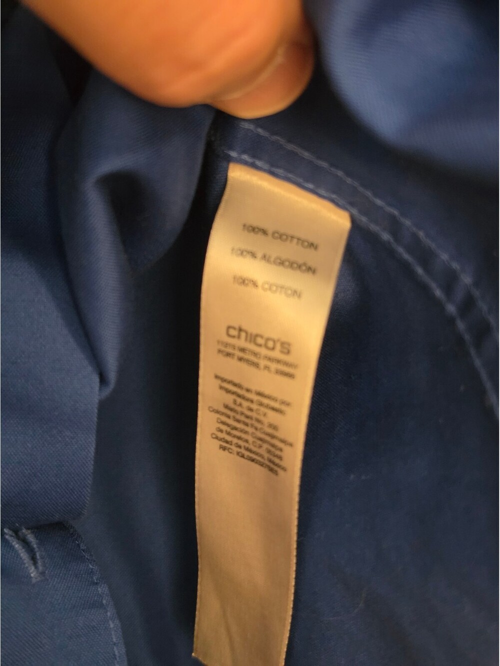 Chico's No-Iron Blue Button-Up Shirt Dress Size 2.5 - Picture 7 of 7